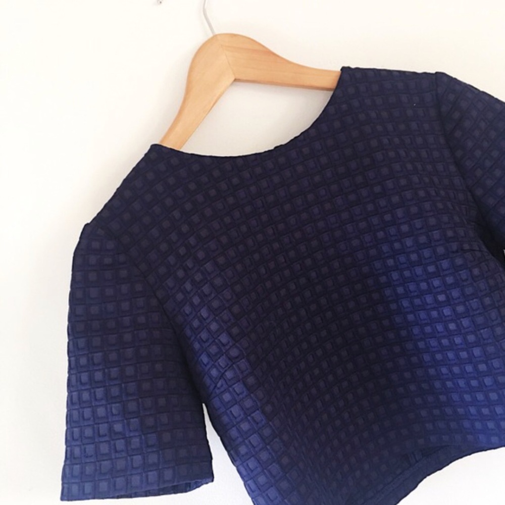 TopShop Textured Blue Crop